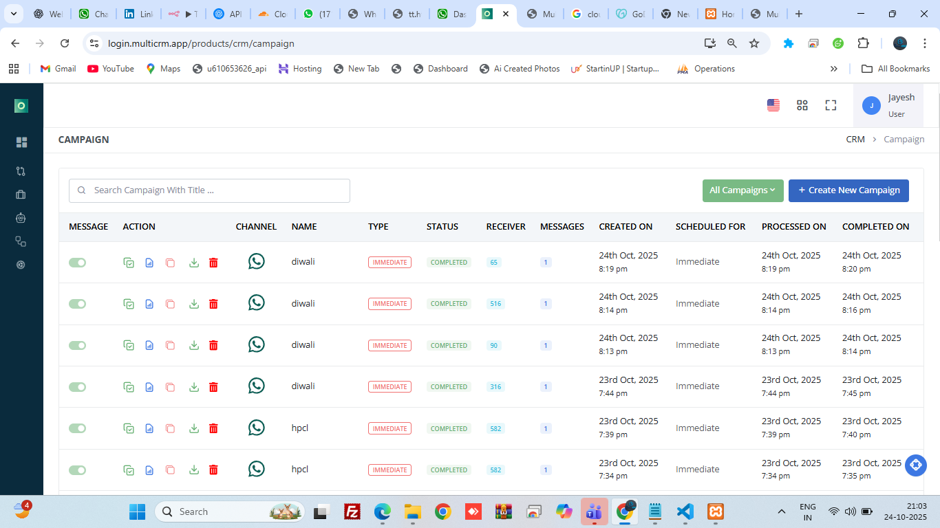 Campaigns Screenshot